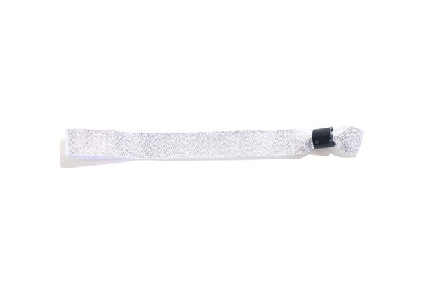 Metallic Silver Cloth Wristbands