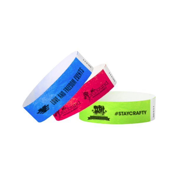 Custom 3/4 inch Tyvek Wristbands