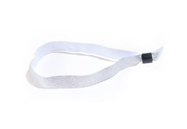 Metallic Silver Cloth Wristbands